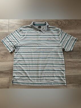 Greg Norman Collection "Play Dry" Striped Performance Golf Polo